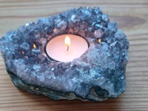 Ametyst fyrfadsstage