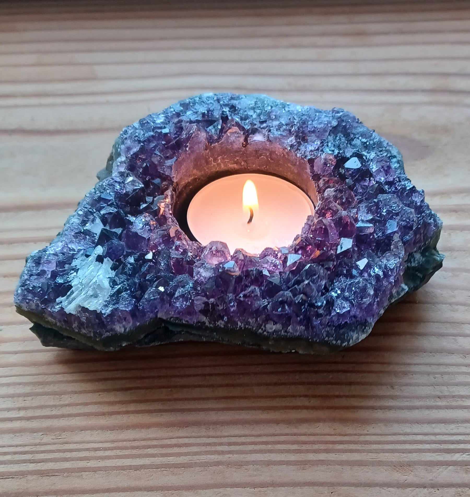 Ametyst fyrfadsstage